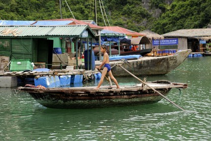 Vietnam, Quang Ninh Province, Halong Bay, listed as World Heritage by UNESCO, fishing floating village of Vong Vieng