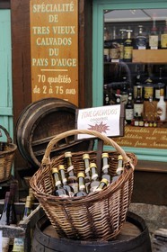 France, Calvados, Honfleur, sale of calvados