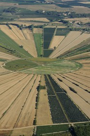 France, Herault, the former Etang de Montady, the old pond was drained in 1247 (aerial view)
