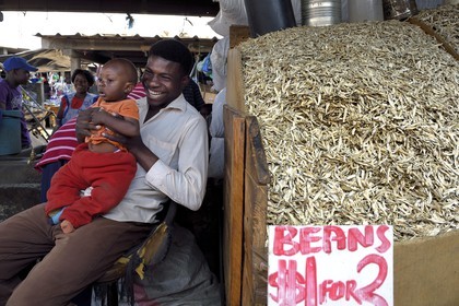 Zimbabwe, Harare, Mbare market, selling small frying fish