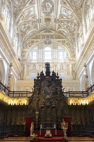 Spain, Andalusia, Cordoba, historical center listed as World Heritage by UNESCO, Mezquita, the cathedral part appears to be embedded in the center of the former mosque, the stalles in the choir