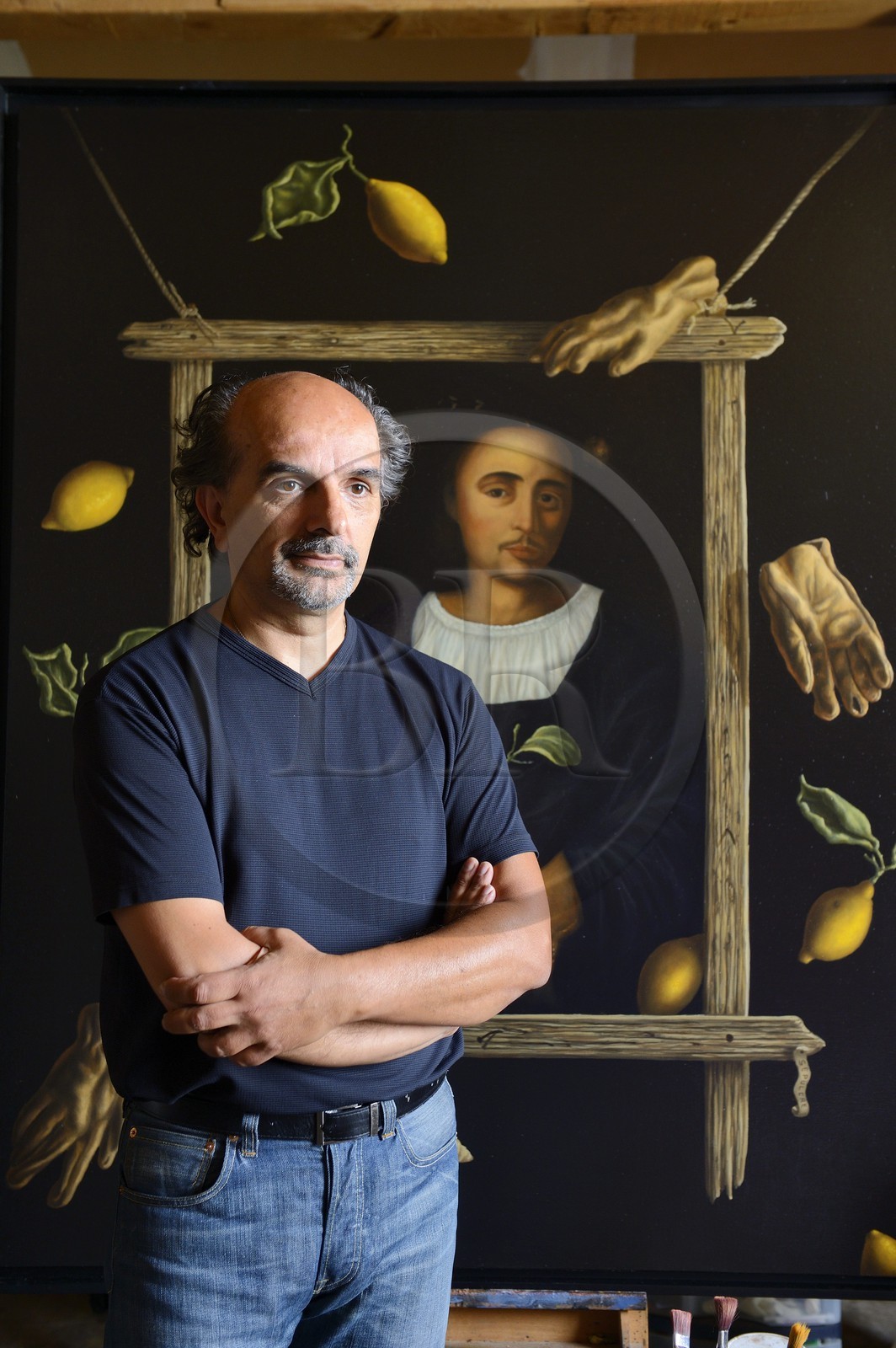 France, Corse-du-Sud (2A), village de Villanova près d'Ajaccio, le peintre Mario Sépulcre