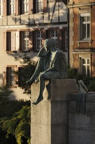 Switzerland, Basel, Helvetia, who is the feminine allegory symbolising Switzerland, seated on the Mittlere Brücke