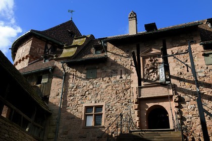 France, Bas Rhin, Orschwiller, Alsace Wine Road, Haut Koenigsbourg Castle, the great Bastion in the upper garden