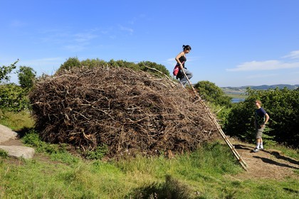 Norway, Rogaland County, surroundings of Stavanger, Land Art on Bru Island (Stavanger 2008), World Fence giant nest by Barbro Raen Thomassen and Torild Wardenaer