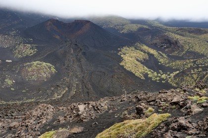Italie, Sicile, Parc naturel régional de l’Etna, le Mont Etna, classé Patrimoine Mondial de l'UNESCO, cratère de l'éruption de 2001 non loin de la zone du refuge Sapienza