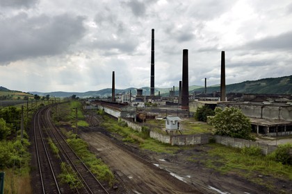 Roumanie, Transylvanie, Copsa Mica, la ville est connue comme l'une des plus polluées d'Europe jusque dans les années 1990 en raison des émissions de deux usines aujourd'hui fermées