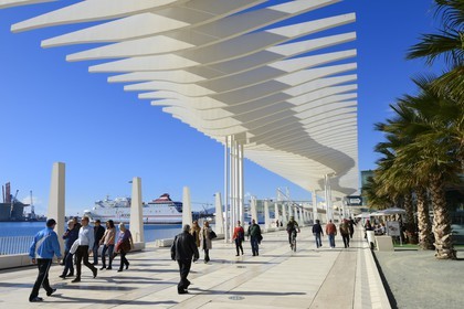 Spain, Andalusia, Malaga, the waterfront on the port, Palmeral de las Sorpresas