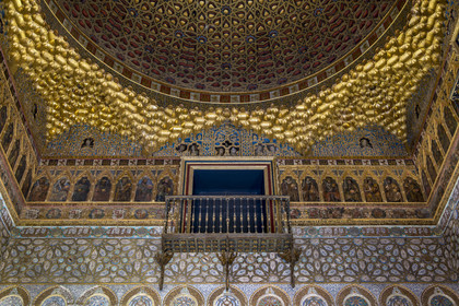 Spain, Andalusia, Seville, the Alcazar of Seville (Reales Alcazares de Sevilla), listed as World Heritage by UNESCO, Mudejar Palace or Palace of Pedro I, hall of Ambassadors (salon de Embajadores)
