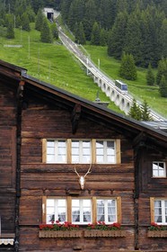 Switzerland, Canton of Bern, Bernese Oberland, Murren village, Allmendhubel cablecars