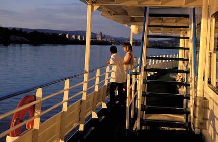 Hungary, Komarom-Esztergom county, on the Slovak border, Esztergom, aboard a cruise liner