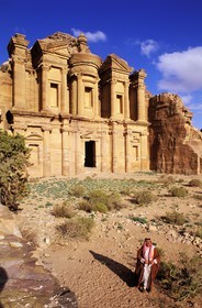 Jordan, Petra, listed as World Heritage by UNESCO, Ed Deir ( the Monastery) sculptured in the stoneware is a structure of 45x42 m of a block