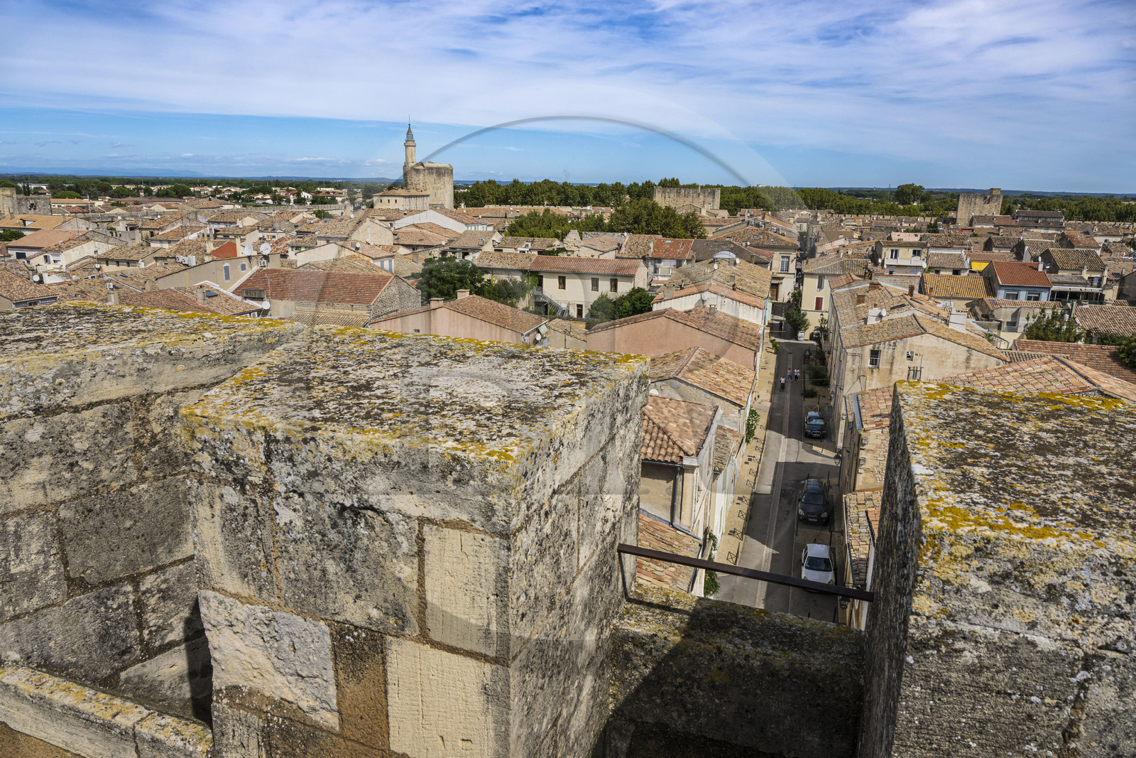 France, Gard (30), Aigues-Mortes, la vieille ville depuis les remparts
