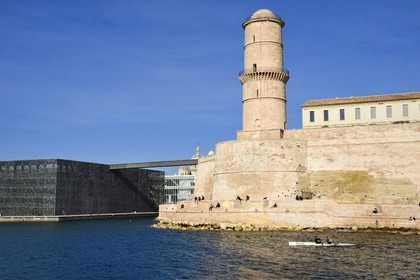 France, Bouches-du-Rhône (13), Marseille, le musée MuCEM en partie à l'intérieur du Fort Saint Jean