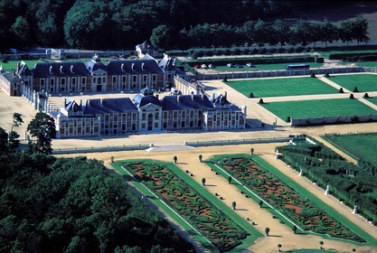 France, Eure, Neubourg, Champ de Bataille castle property of design Jacques Garcia (aerial view)