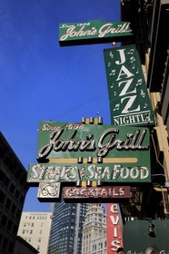 United States, California, San Francisco, sign of a Jazz Club in Ellis Street in the Union Square District