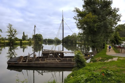 France, Indre et Loire, Loire Valley listed as World Heritage by UNESCO, Savonniere, traditional boats on the Cher
