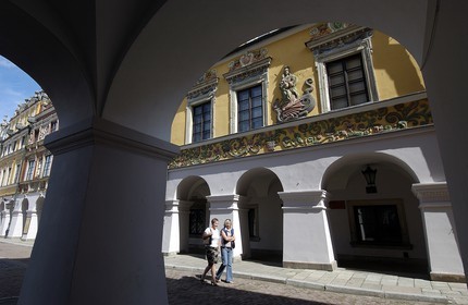 Poland, Lublin district, Renaissance city of Zamosc (Unesco World Heritage Site), the Madonna's House on Market Square, build by rich Armenians merchants