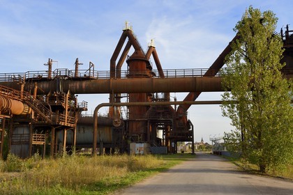 France, Moselle (57), Vallée de la Fensch, usine sidérurgique d'Uckange, Parc du Haut-fourneau U4