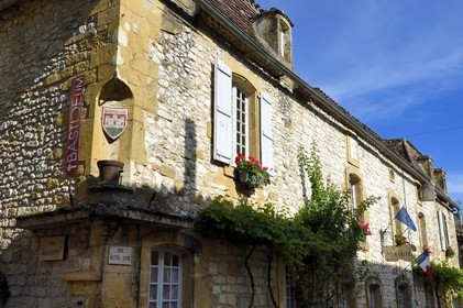 France, Dordogne (24), Périgord Pourpre, Monpazier, labellisé Les Plus Beaux Villages de France, hotel de Ville