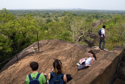 Sri Lanka, province centrale, district de Matale, Sigiriya, ville ancienne de Sigiriya classée patrimoine mondial de l'UNESCO, l'ancien palais forteresse du Rocher du Lion
