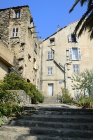 France, Haute-Corse (2B), Corte, la Ville Haute, ruelle du quartier de Calanche