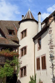 France, Haut Rhin, the Alsace Wine Route, Ribeauville, former Hostellerie du Soleil (16th century) which was the largest inn in the city