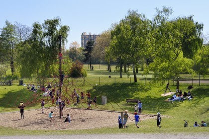 France, Val de Marne, Champigny sur Marne, parc du Tremblay, children's play area