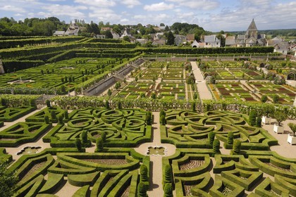 France, Indre et Loire, Loire Valley listed as World Heritage by UNESCO, Chateau de Villandry owned by Henry and Angelica Carvallo, formal gardens (jardins à la française)