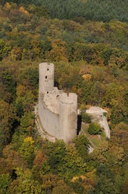 France, Bas-Rhin (67), Barr, château du Haut-Andlau (photo aérienne)