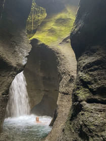 Caraïbes, Ile de la Dominique, Castle Bruce, Parc national du Morne Trois Pitons classé Patrimoine Mondial de l'UNESCO, les Gorges du Titou au départ du sentier menant à la  Vallée de la Désolation puis au Boiling Lake
