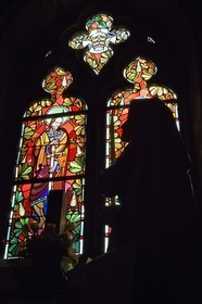 France, Meuse (55), Etain, église Saint Martin, vitrail de Jacques Grüber