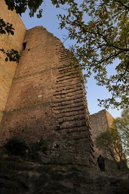 France, Haut Rhin, the three donjons of Eguisheim in the Vosges Massif
