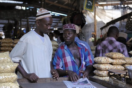 Tanzania, Dar es-Salaam, Kisutu market, cashew nuts stall