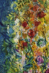 France, Alpes-Maritimes (06), Nice, musée national Marc Chagall de l'architecte André Hermant et créé à l'initiative d'André Malraux, salle de la série de peintures du Message Biblique, Adam Et Eve Chassés Du Paradis (1961), détail