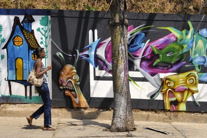 Brazil, Minas Gerais state, Belo Horizonte, mural near the university