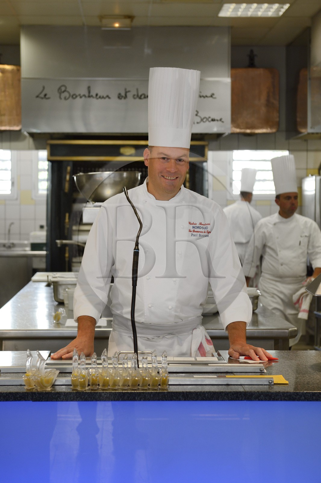 France, Rhône (69), Lyon, quartier de Vaise, brasserie L'Ouest de Paul Bocuse, le chef Cédric Boutrou