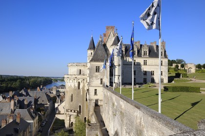 France, Indre et Loire, Amboise, Loire Valley listed as World Heritage by UNESCO, Chateau d'Amboise, the dwelling of the King and the Minimes Tower
