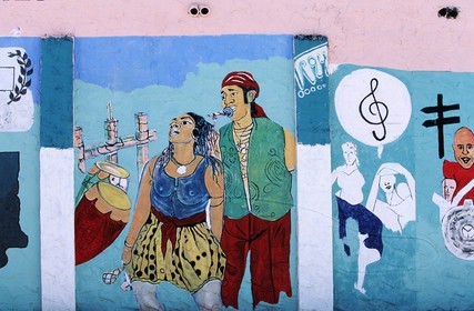 United States, Florida, Miami, mural paintings on the walls of the district of Little Haiti