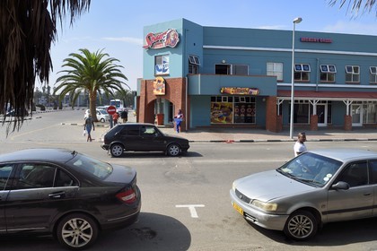 Namibie, région de Erongo, Walvis Bay, magasin dans Theo-Ben Gurirab street