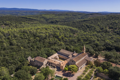 France, Var (83), Le Thoronet, 12th century Cistercian abbey (aerial view)