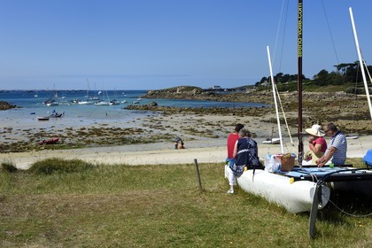 France, Finistère (29), Ile-de-Batz, plage de Pors An Iliz