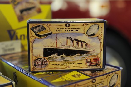 Royaume-Uni, Irlande du Nord, Cultra près de Belfast, Ulster Folk and Transport Museum, savon siglé RMS Titanic
