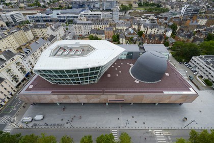 France, Ille-et-Vilaine, Rennes, building of Champs Libres from architect Christian de Portzamparc that houses the Brittany Museum (Musée de Bretagne), regional library and a science centre with a planetarium