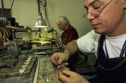 France, Paris (75), quartier du Temple, atelier de bijouterie Escobar