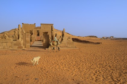 Egypte, Haute Egypte, Lac Nasser, désert de Nubie, temple de Ouadi es-Seboua ou vallée des lions