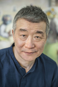 France, the painter Xiao Fan Ru in his workshop in Les Lilas near Paris