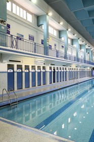 France, Ille-et-Vilaine, Rennes, 1920s Saint George Municipal Pool with mosaics from Isidore Odorico