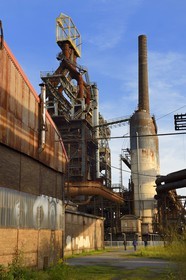 France, Moselle (57), Vallée de la Fensch, usine sidérurgique d'Uckange, Parc du Haut-fourneau U4