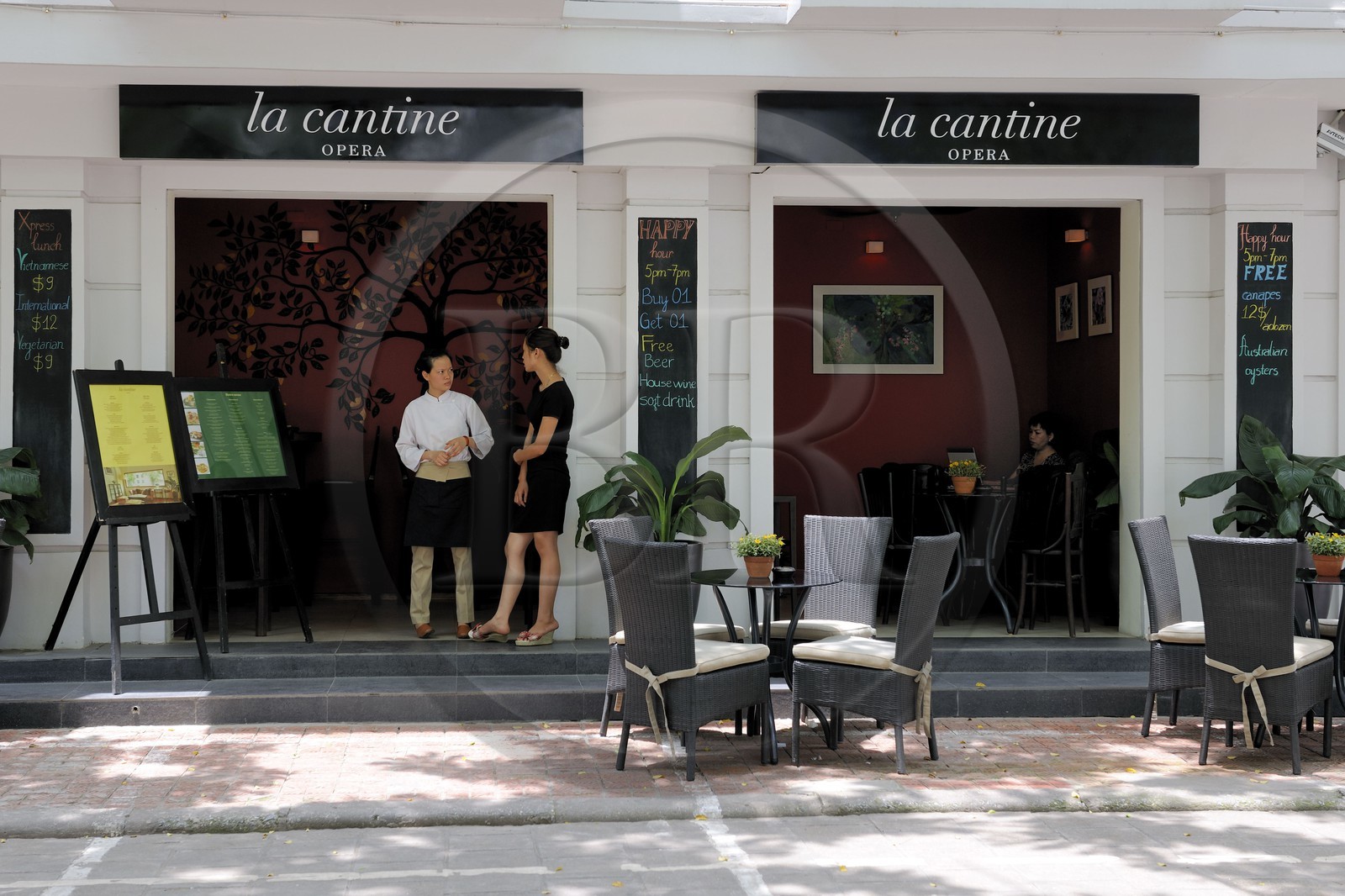 Vietnam, Hanoï, restaurant La Cantine dans le quartier de l'opéra